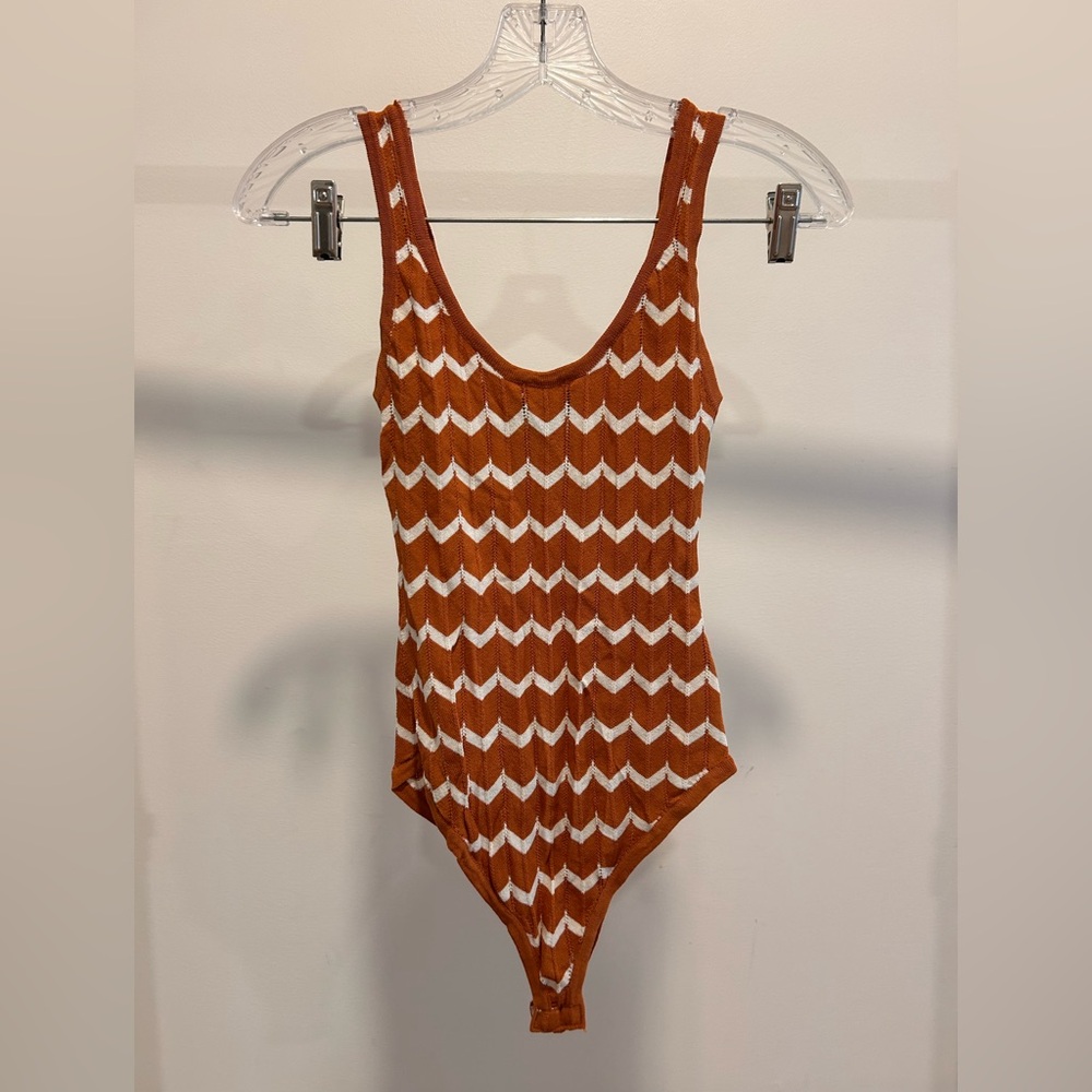 Forever 21 Brown and White Chevron Kids One Piece